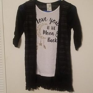 3/4 sleeve sweet 2 in 1 shirt
